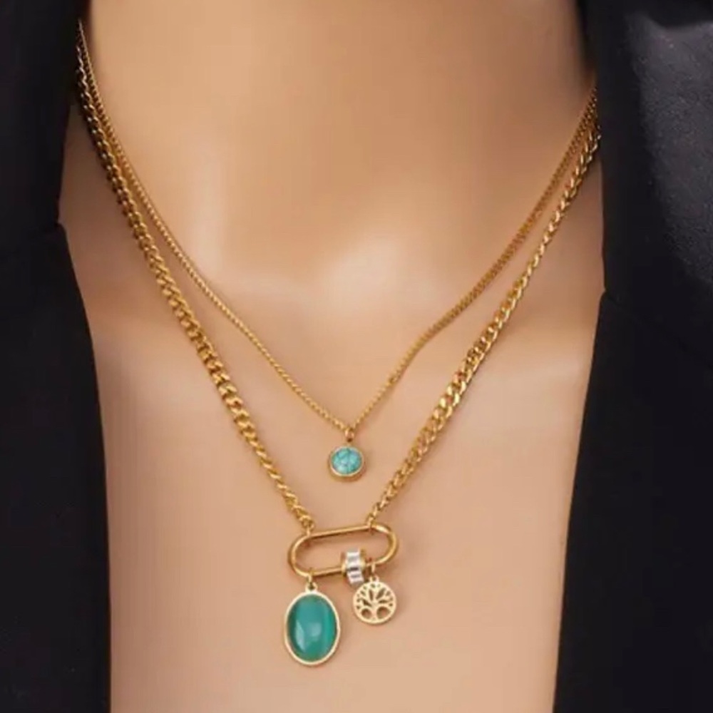 316L Stainless Steel Geometric Square Pendant Necklace For Women